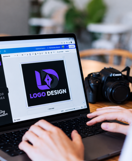 Logo Design in a Creative Workspace