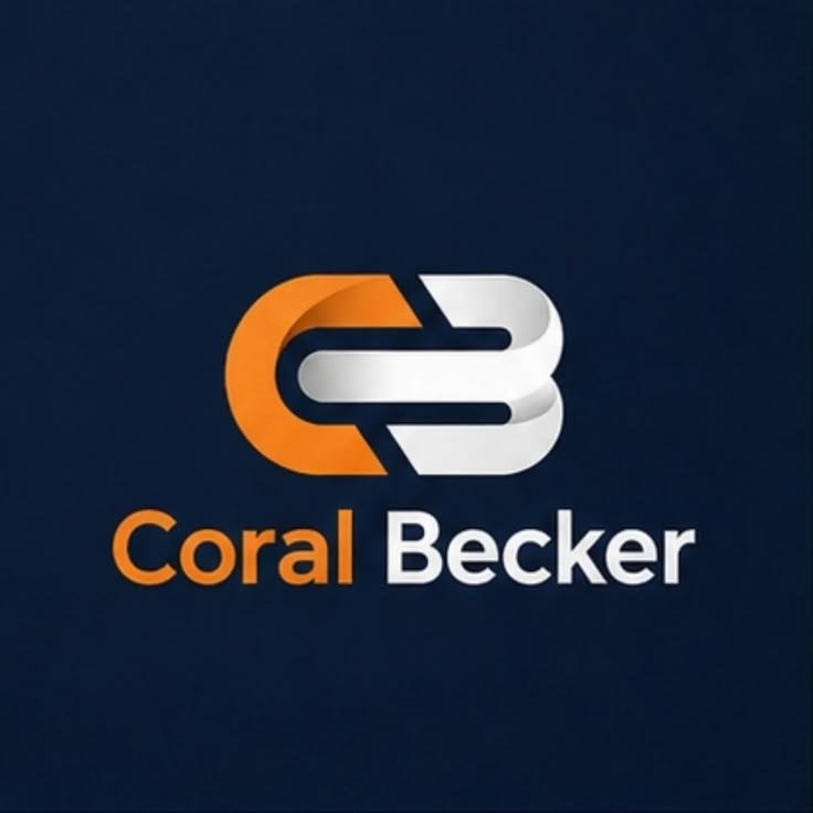 Coral Becker primary logo on navy