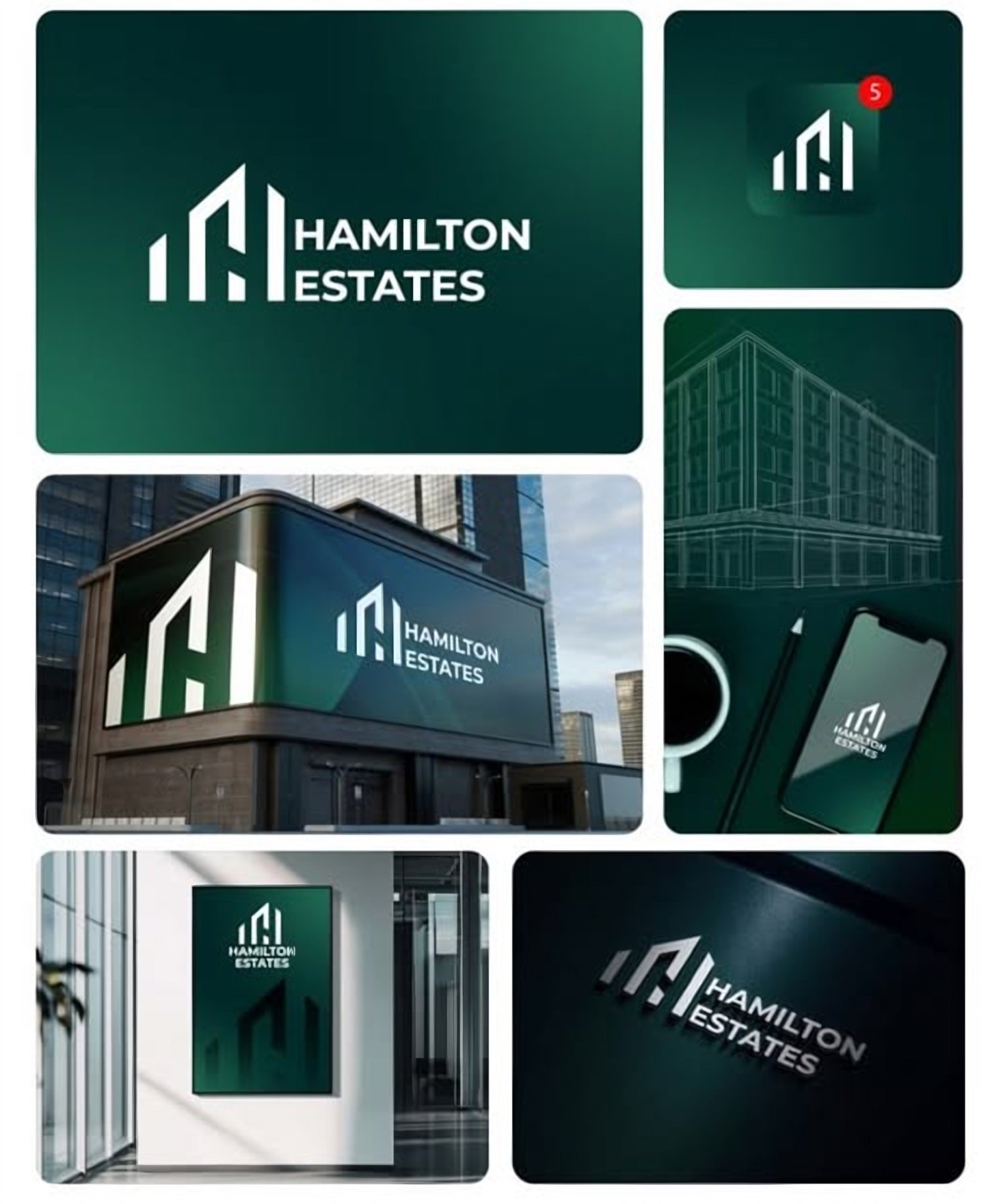 Hamilton Estates full mockup set