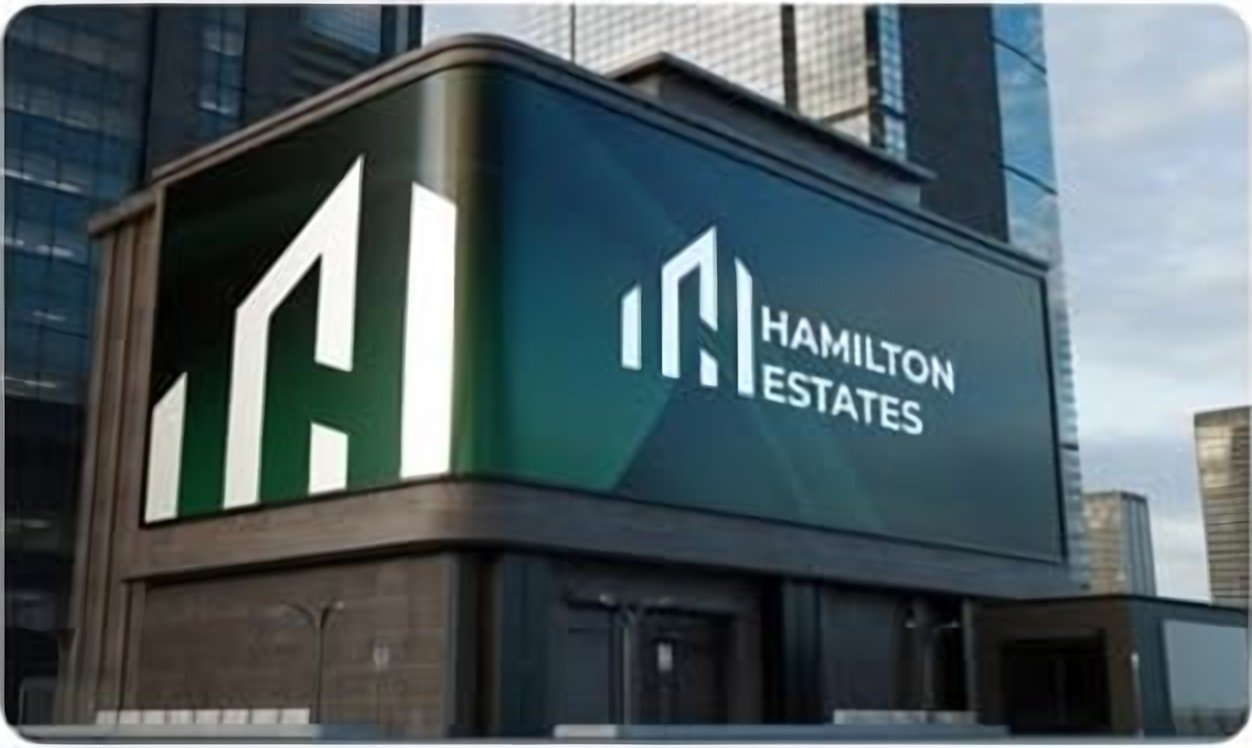 Hamilton Estates building front mockup