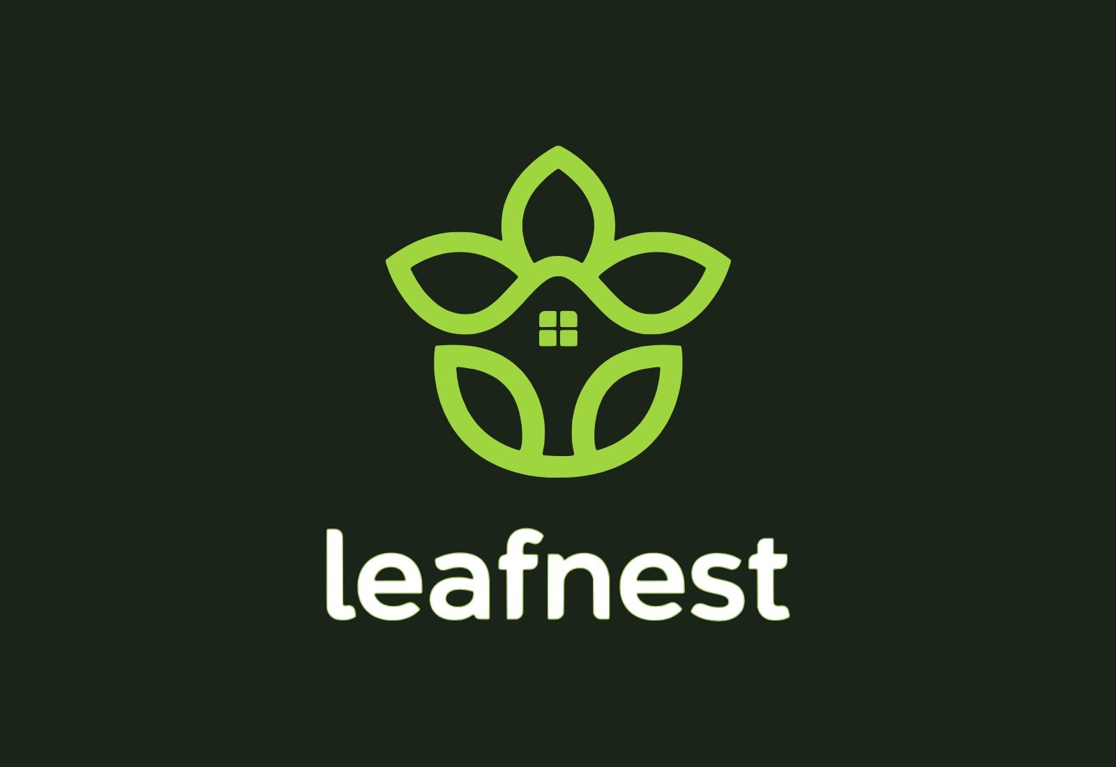 Leaf Nest logo on dark