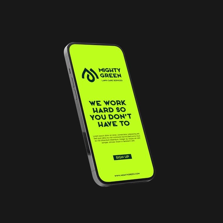Mighty Green phone screen mockup